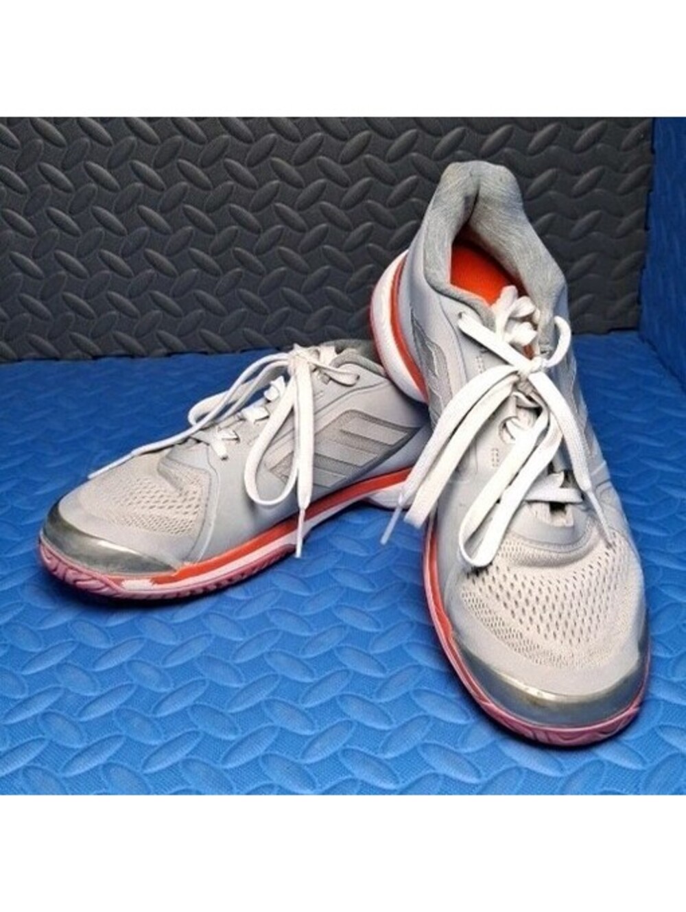 Adidas Stella McCartney Barricade Boost Gray Orange Pink Tennis Shoes Womens 8.5